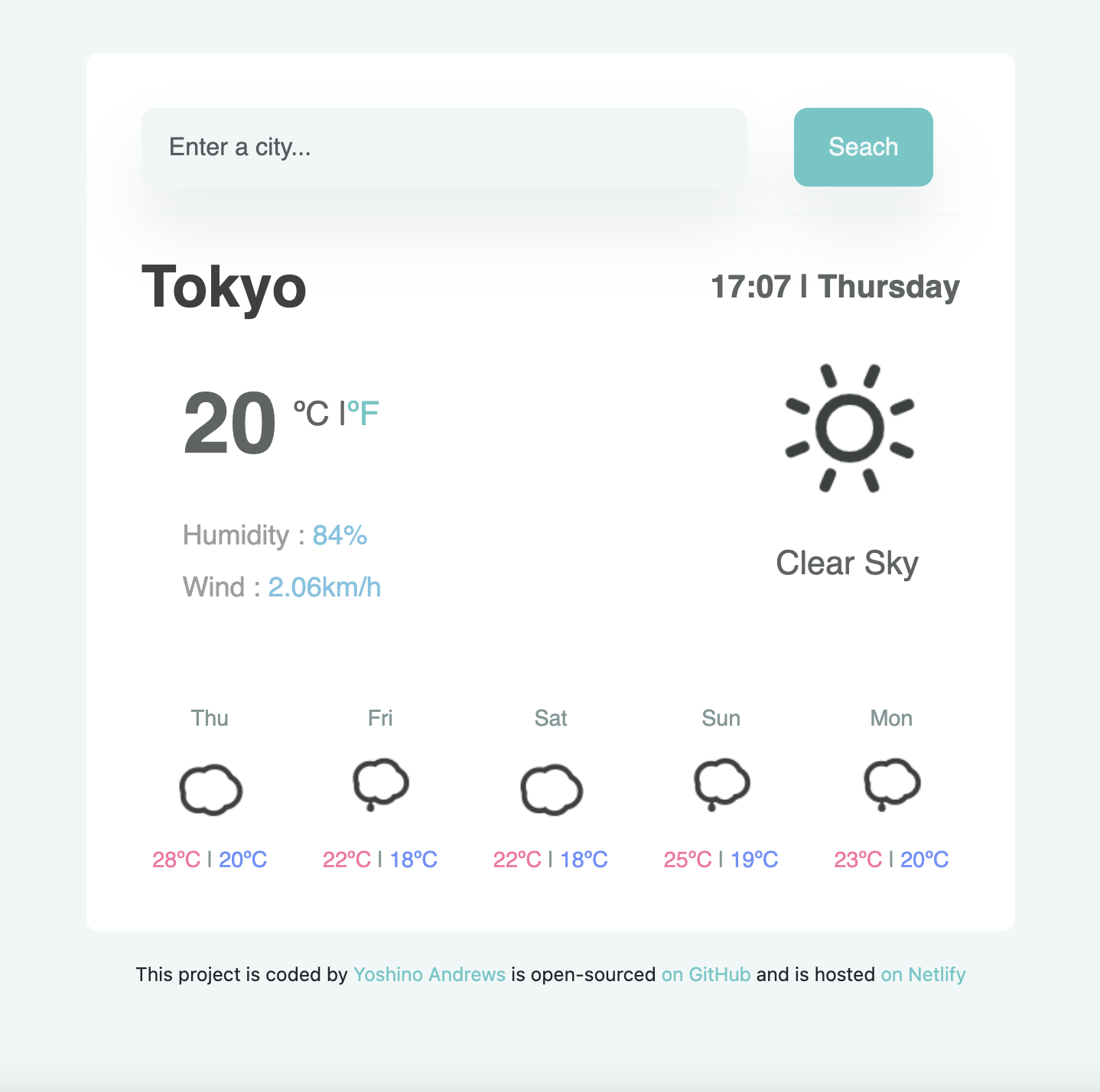 weather app with React